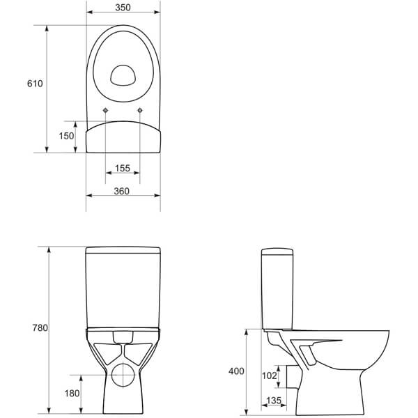 Компакт Cersanit Parva 438 011 с сиденьем soft-close UWG-KO-52-PAR011-1-3